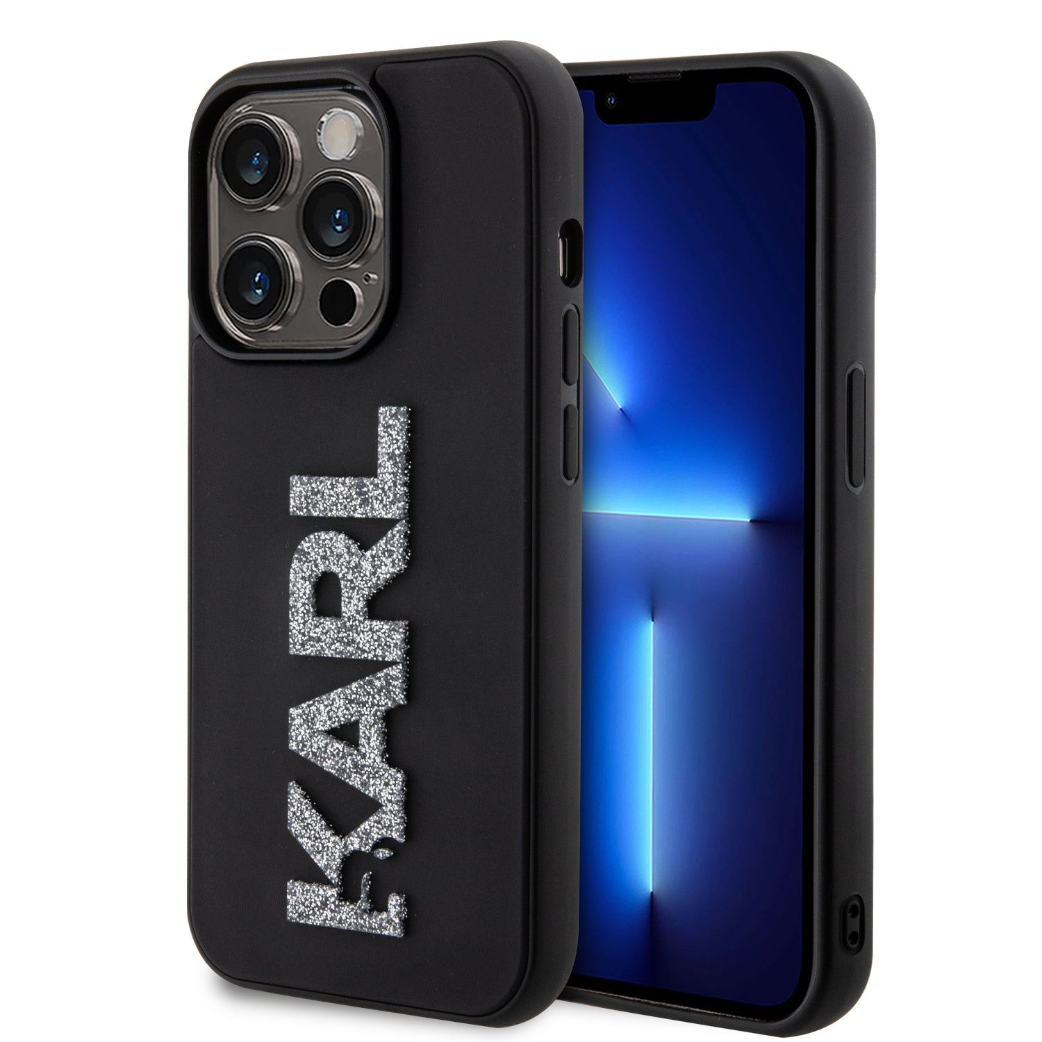 Karl Lagerfeld “Karl 3D Logo Glitter Cover” Hard Case Θήκη Προστασίας Από Σιλικόνη – Iphone 15 Pro Max (Glitter / Black – Klhcp15X3Dmbkck) – Θήκη για κινητό από το PhoneBazaar.gr
