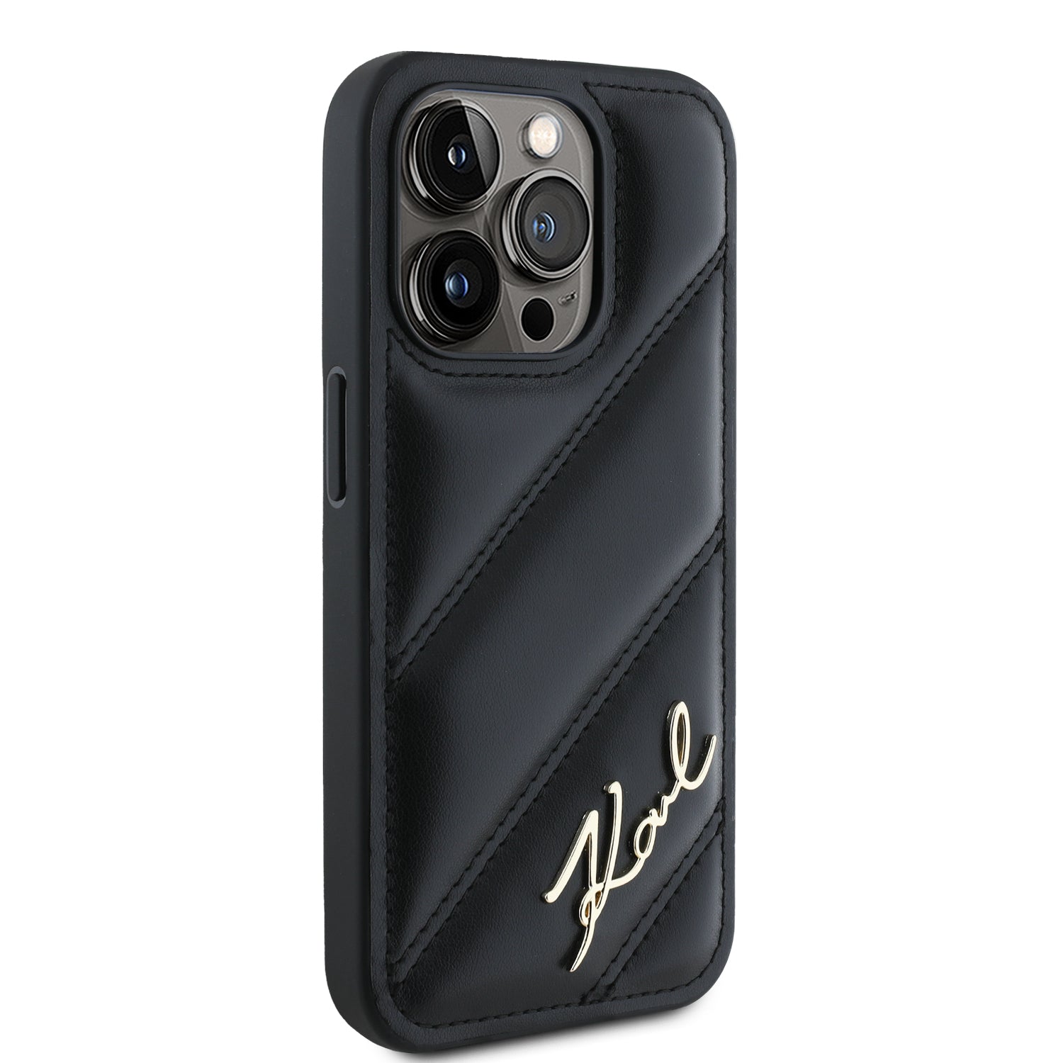Karl Lagerfeld “Quilted Metal Signature Logo Collection” Case Θήκη προστασίας από δερματίνη – iPhone 15 Pro Max (Μαύρο – KLHCP15XPQDSMGK)