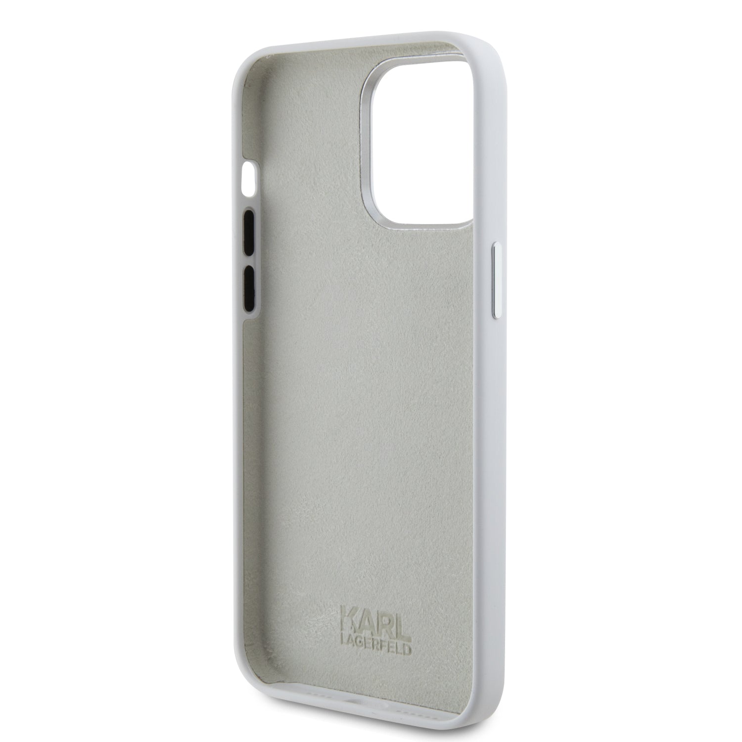 Karl Lagerfeld Ikonik Metal Pin Hard Case Θήκη προστασίας από σιλικόνη  – iPhone 15 Pro Max (White – KLHCP15XSMHKNPH)