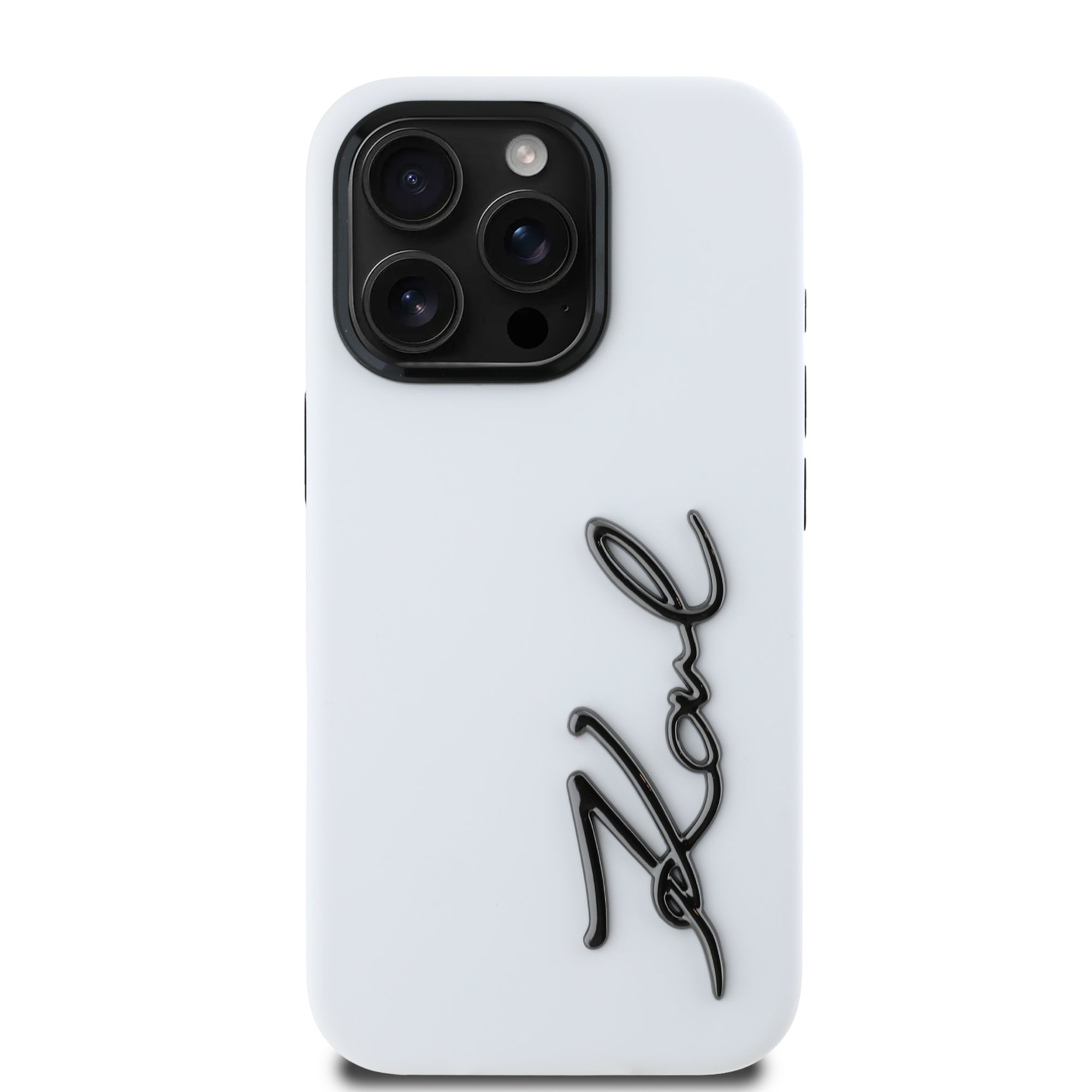 Karl Lagerfeld “Signature Metal Logo Collection” Hard Case Θήκη προστασίας από σιλικόνη – iPhone 16 Pro (Λευκό – KLHCP16LSCMSMVH)
