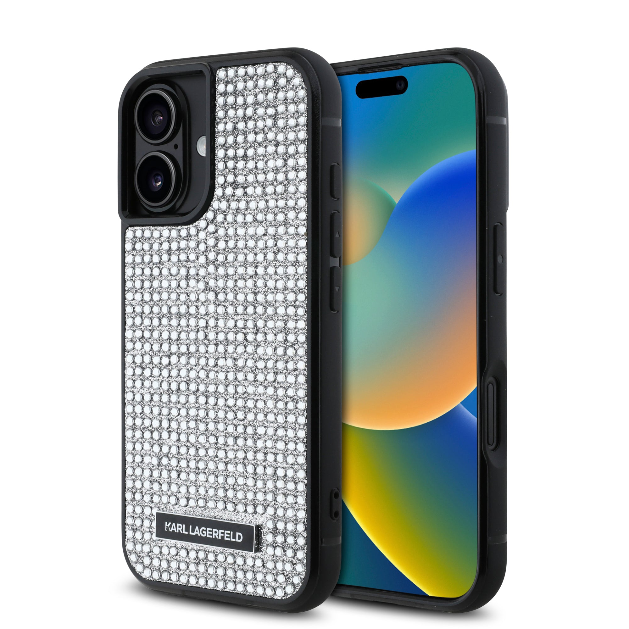 Karl Lagerfeld “Rhinestones Metal Plate Logo Collection” Θήκη Προστασίας Για Iphone 16 (Ασημί – Klhcp16Shdsplg) – Θήκη για κινητό από το PhoneBazaar.gr