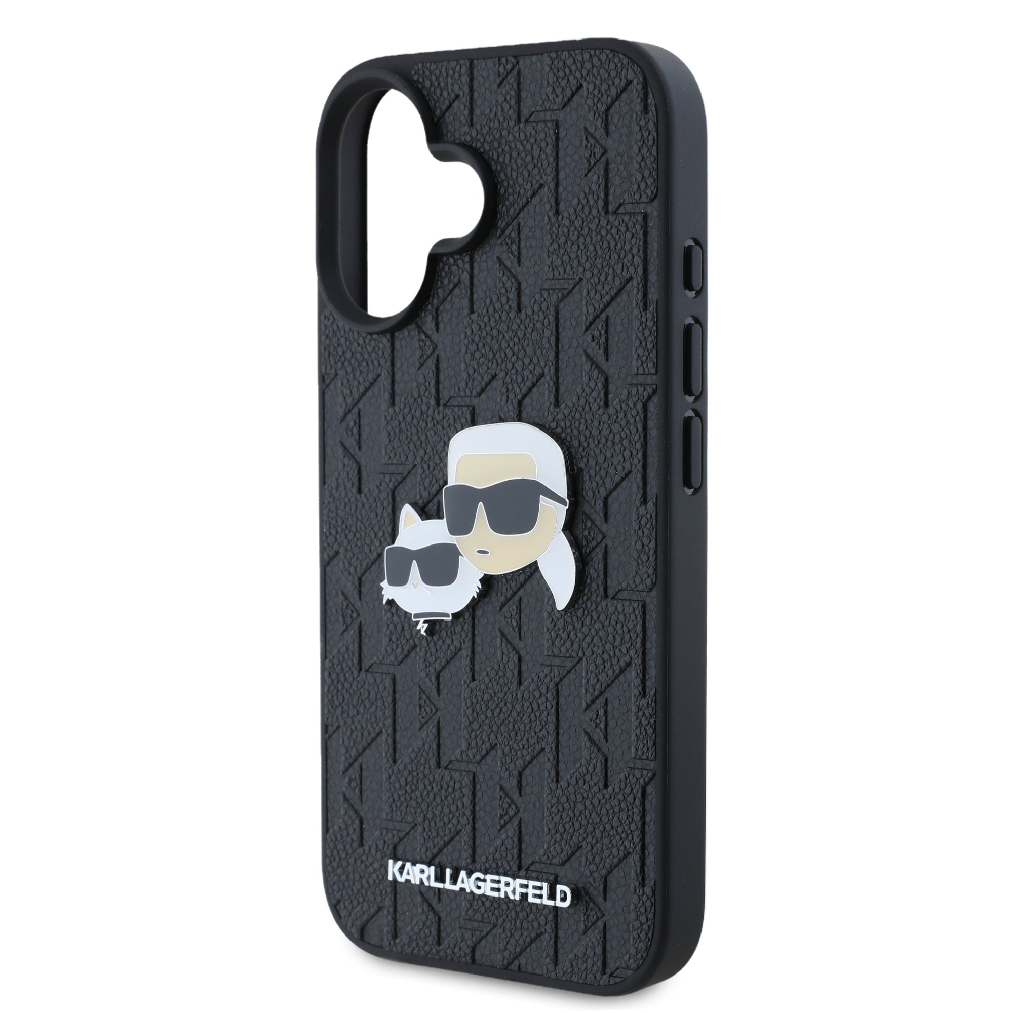 Karl Lagerfeld Monogram Ikonik Patch Saffiano Case Θήκη προστασίας από δερματίνη – iPhone 16 (Μαύρο – KLHCP16SPGKLKCPK)