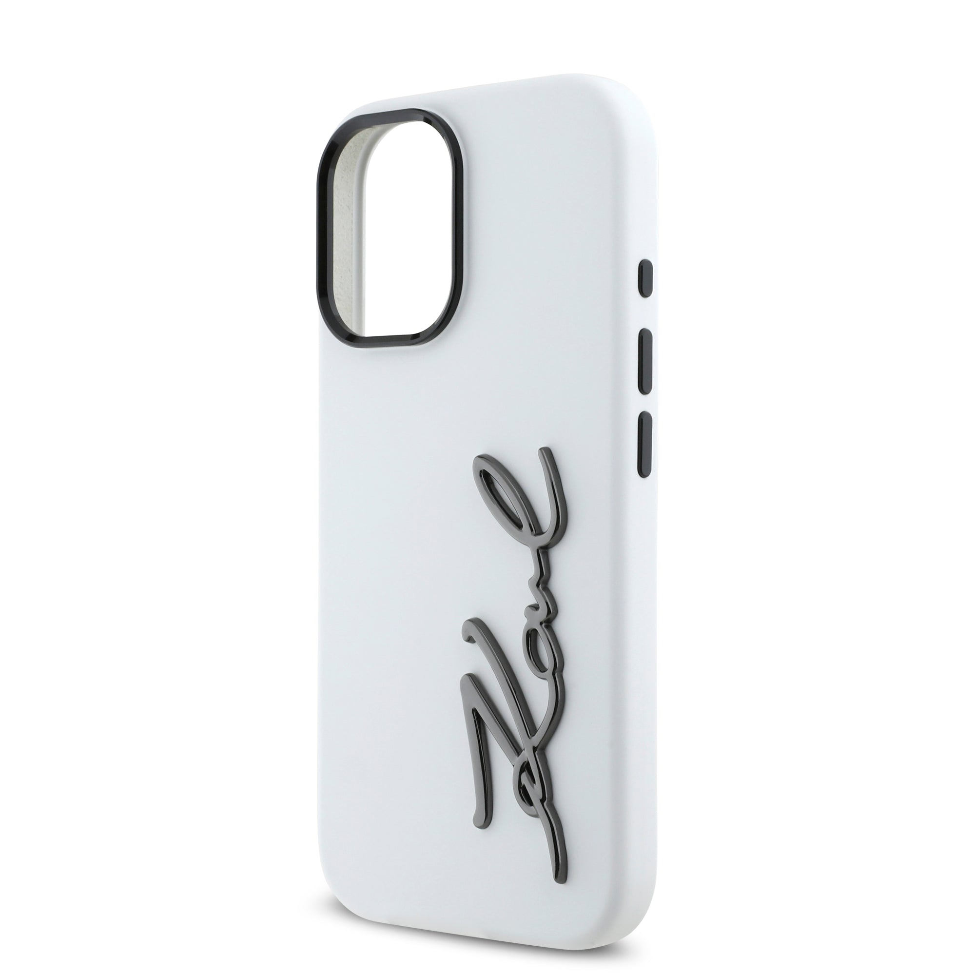 Karl Lagerfeld “Signature Metal Logo Collection” Hard Case Θήκη προστασίας από σιλικόνη – iPhone 16 (Λευκό – KLHCP16LSCMSMVH)