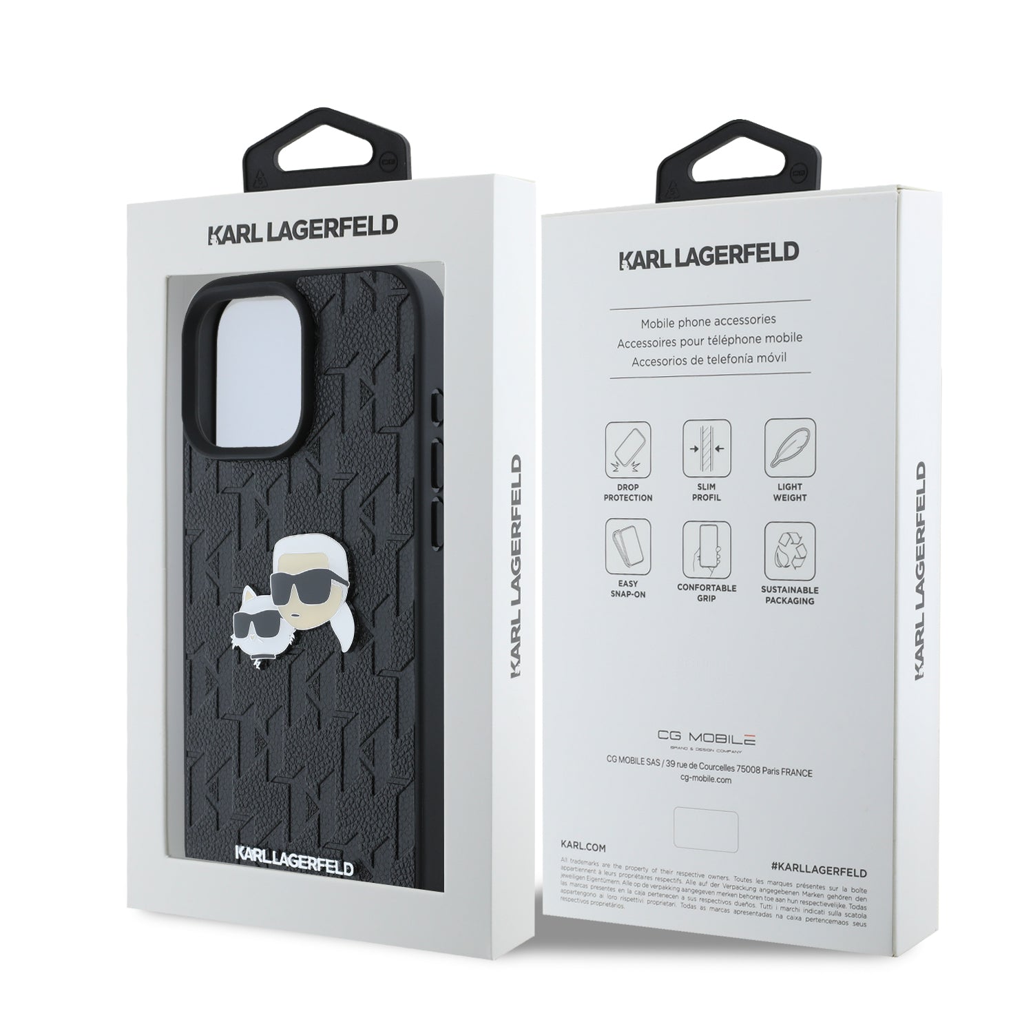 Karl Lagerfeld Monogram Ikonik Patch Saffiano Case Θήκη προστασίας από δερματίνη – iPhone 16 Pro Max (Μαύρο – KLHCP16XPGKLKCPK)