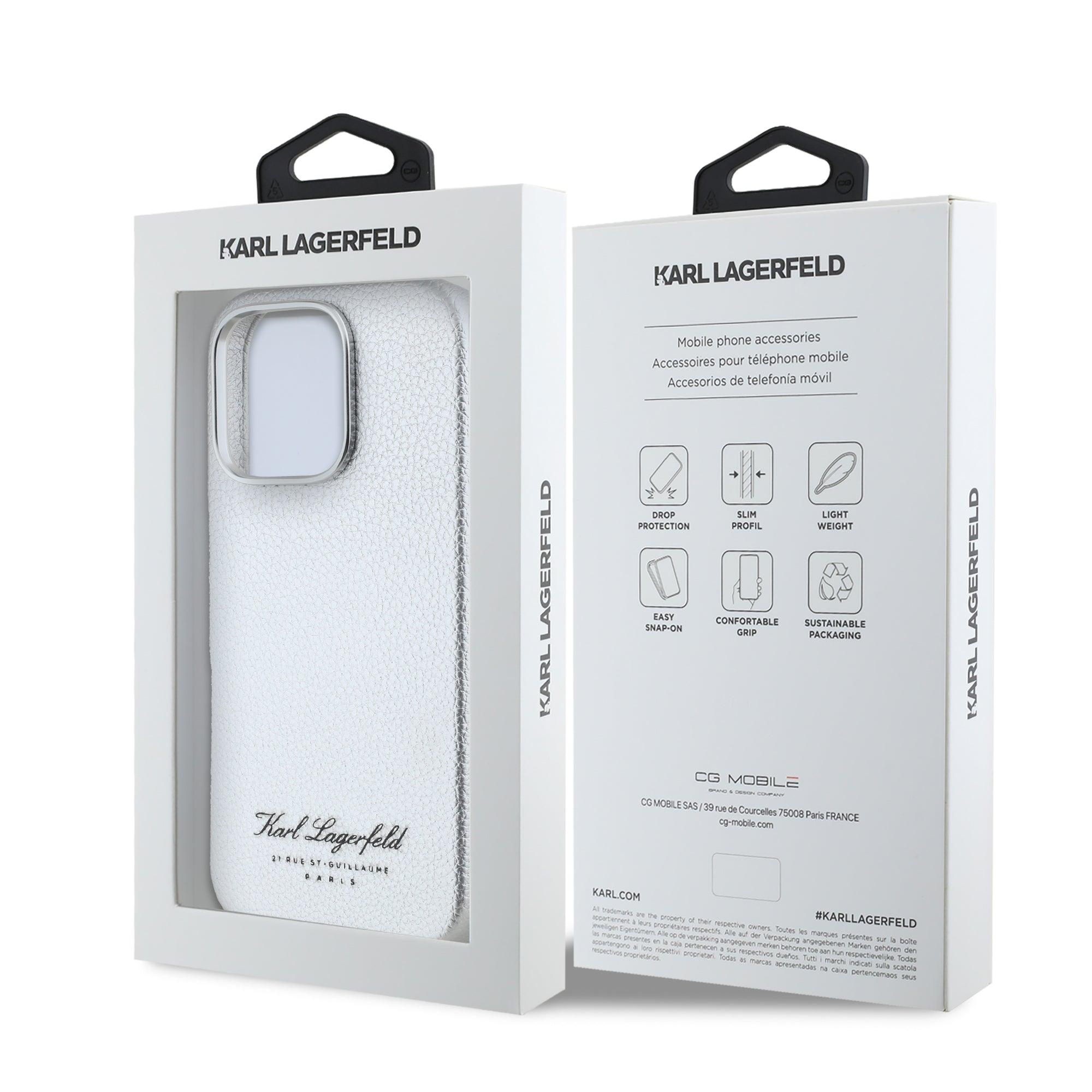 Karl Lagerfeld “Rue St.Guillaume Logo Collection” Θήκη προστασίας από σιλικόνη – iPhone 16 Pro Max (Γκρι – KLHCP16XPGWCMKHK)