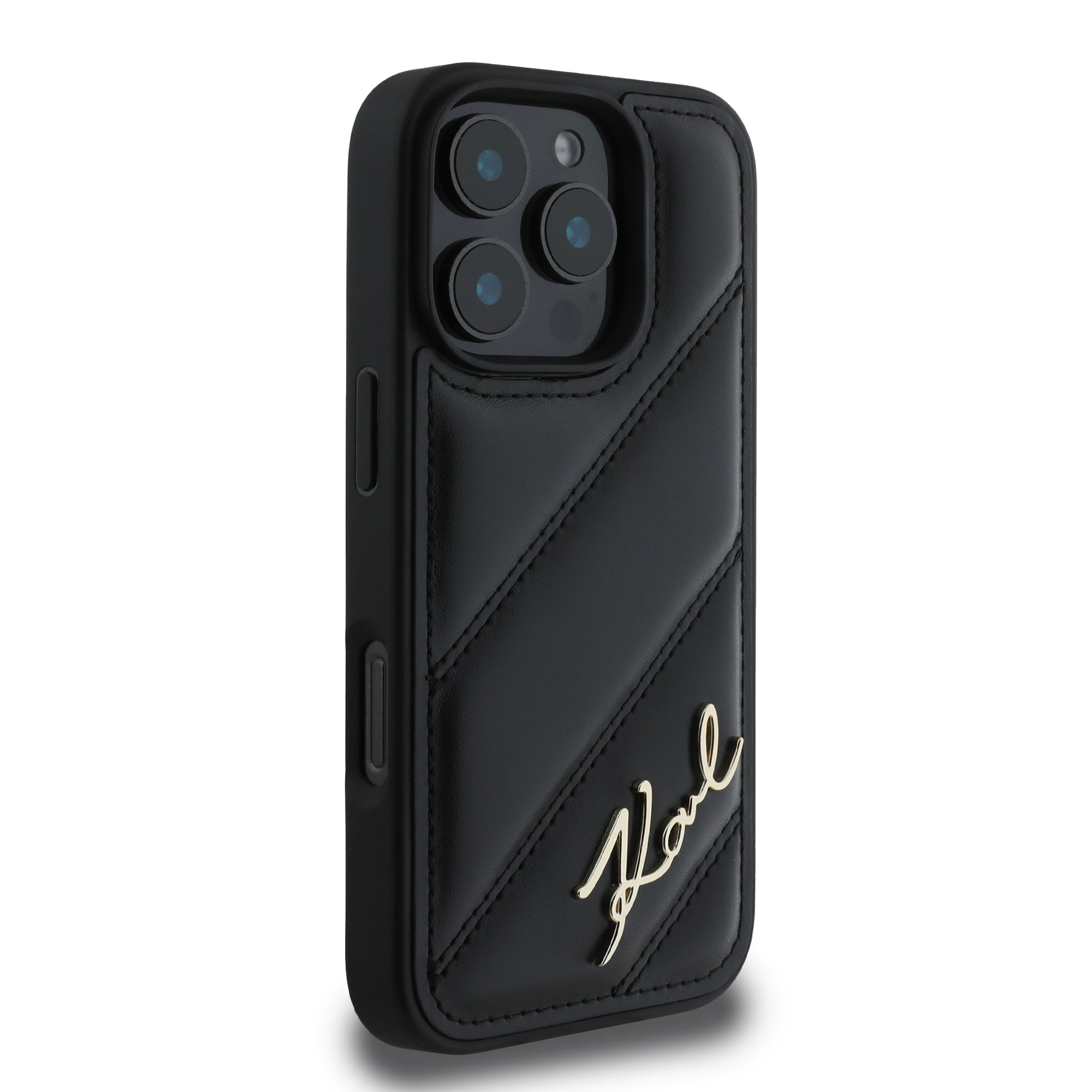 Karl Lagerfeld “Quilted Metal Signature Logo Collection” Case Θήκη προστασίας από δερματίνη – iPhone 16 Pro Max (Μαύρο – KLHCP16XPQDSMGK)