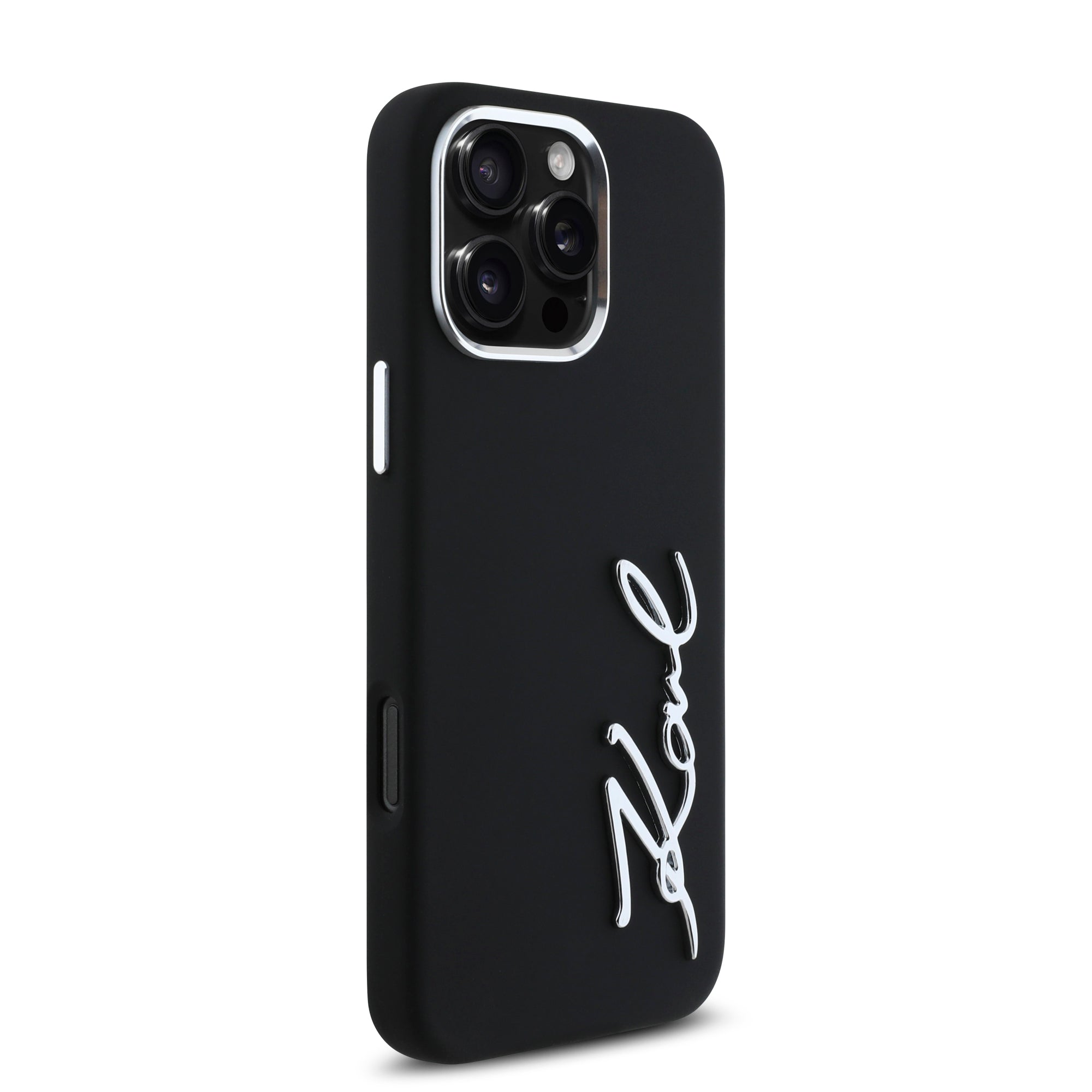 Karl Lagerfeld “Signature Metal Logo Collection” Hard Case Θήκη προστασίας από σιλικόνη – iPhone 16 Pro Max (Μαύρο – KLHCP16XSCMSMVK)