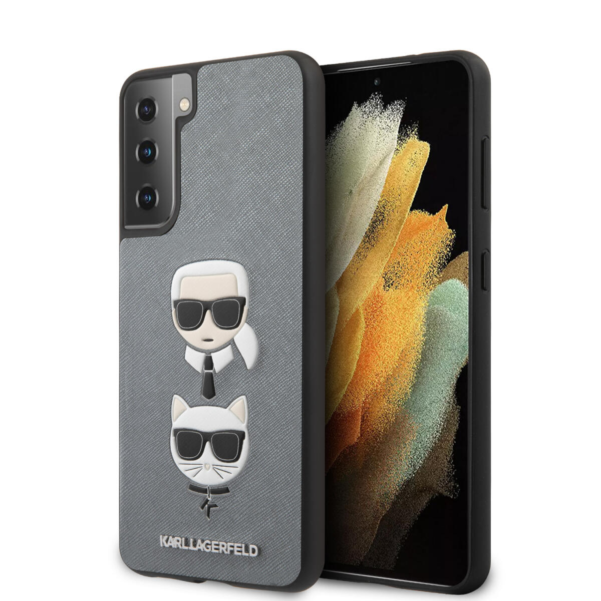 Karl Lagerfeld Ikonik Patch Saffiano Hard Case Θήκη Προστασίας Από Δερματίνη – Samsung Galaxy S21+ G996 (Ασημί – Klhcs21Msakickcsl) – Θήκη για κινητό από το PhoneBazaar.gr