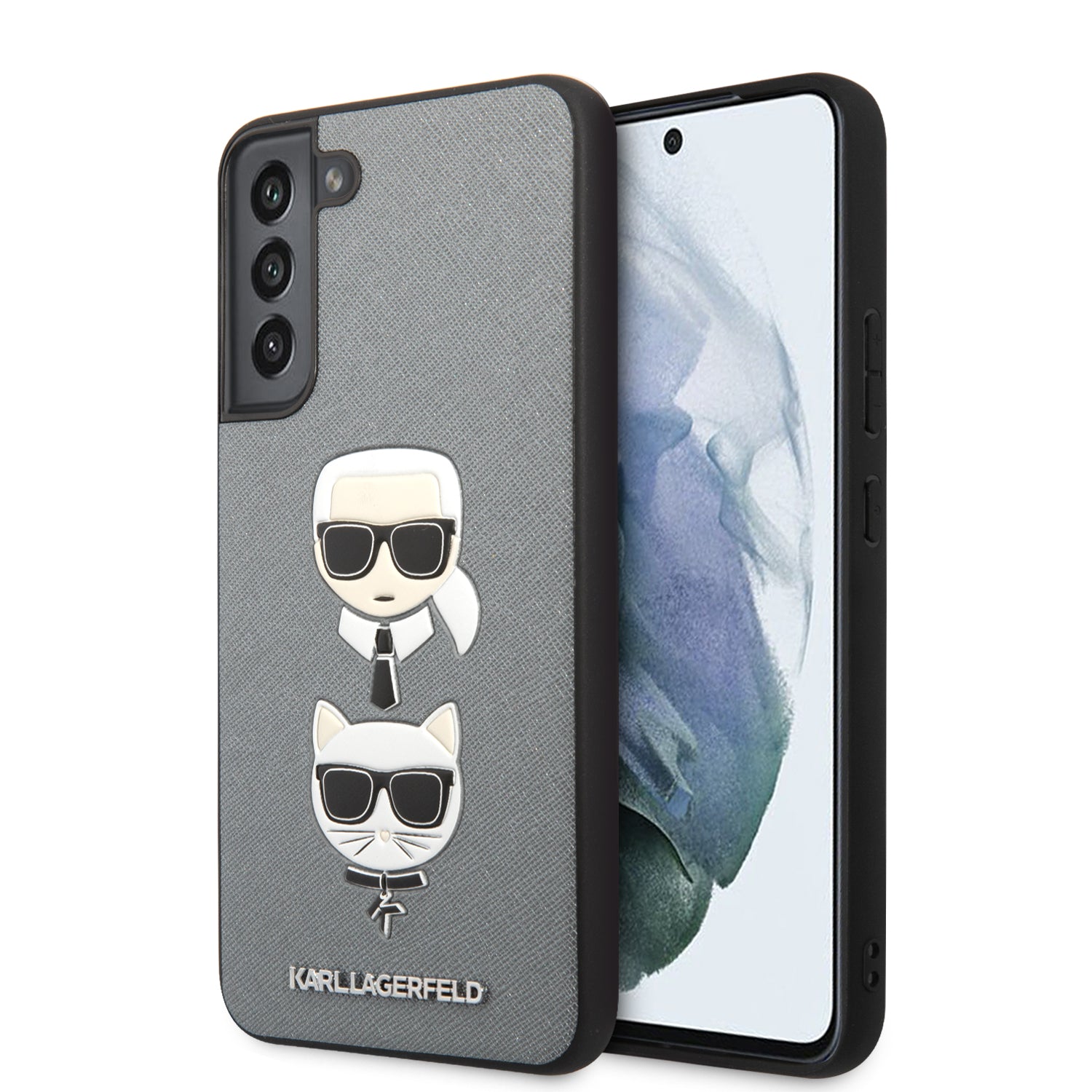 Karl Lagerfeld Ikonik Patch Saffiano Hard Case Θήκη Προστασίας Από Δερματίνη – Samsung Galaxy S22 Plus (Ασημί – Klhcs22Msakickcsl) – Θήκη για κινητό από το PhoneBazaar.gr