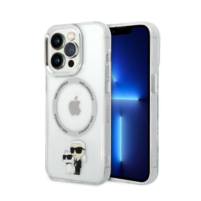Karl Lagerfeld Iml Nft Back Cover Hard Case Karl & Choupette Διάφανη Θήκη Προστασίας Με Ενσωματωμένο Δαχτυλίδι Magsafe – Iphone 14 Pro (Clear/Grey) – Θήκη για κινητό από το PhoneBazaar.gr