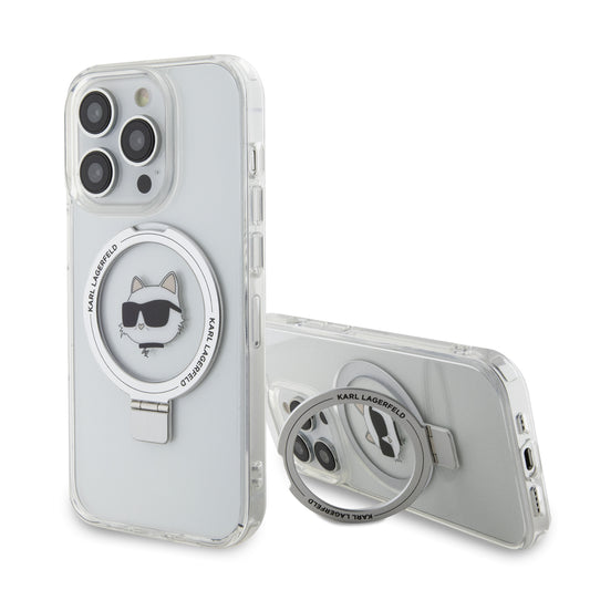 Karl Lagerfeld Magsafe Ringstand Case “Choupette’S Head” Θήκη Προστασίας Από Σκληρό Πλαστικό Για Iphone 15 Pro (White – Klhmp15Lhmrschh) – Θήκη για κινητό από το PhoneBazaar.gr