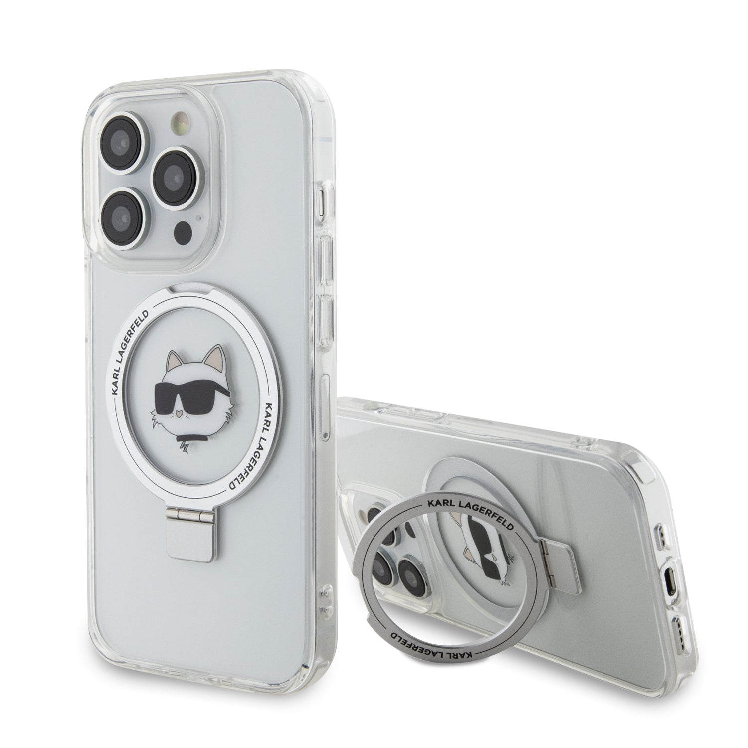 Karl Lagerfeld Magsafe Ringstand Case "Choupette'S Head" Θήκη Προστασίας Από Σκληρό Πλαστικό Για Iphone 15 Pro Max (White – Klhmp15Xhmrschh) – Θήκη για κινητό από το PhoneBazaar.gr