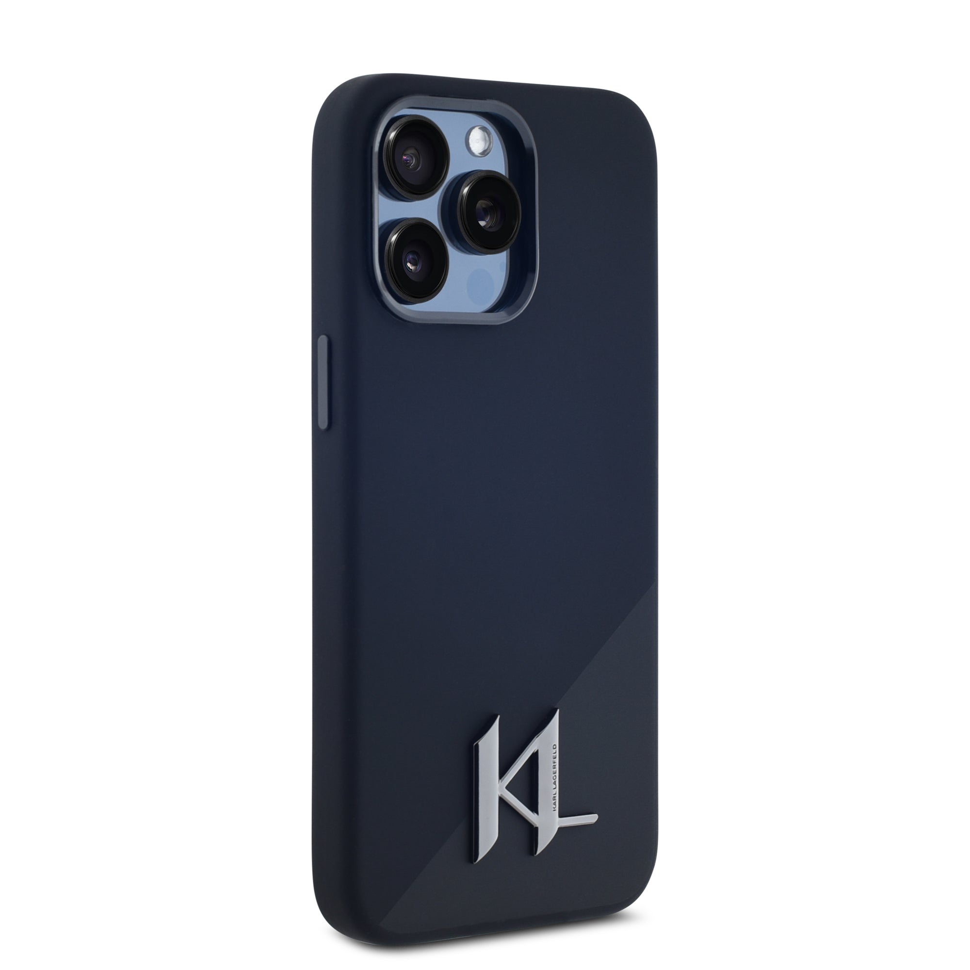 Karl Lagerfeld MagSafe Initial Metal Logo Silicone Case Θήκη προστασίας από σιλικόνη  – iPhone 15 Pro Max (Μαύρο – KLHMP15XSCMKMPCK)