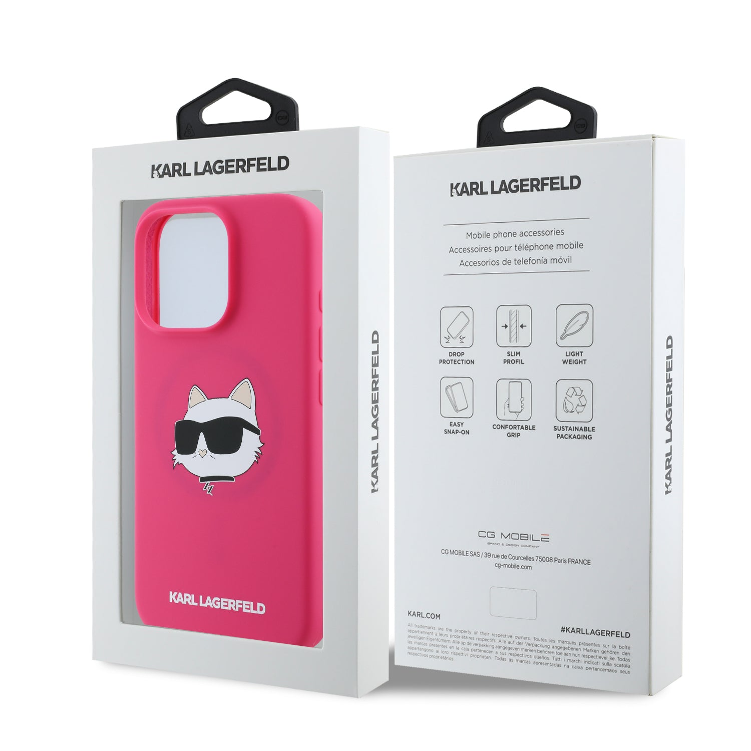 Karl Lagerfeld Magsafe Silicone Case "Choupette's Head" Θήκη προστασίας από σιλικόνη – iPhone 16 Pro (Fuchsia – KLHMP16LSCHPPLF)