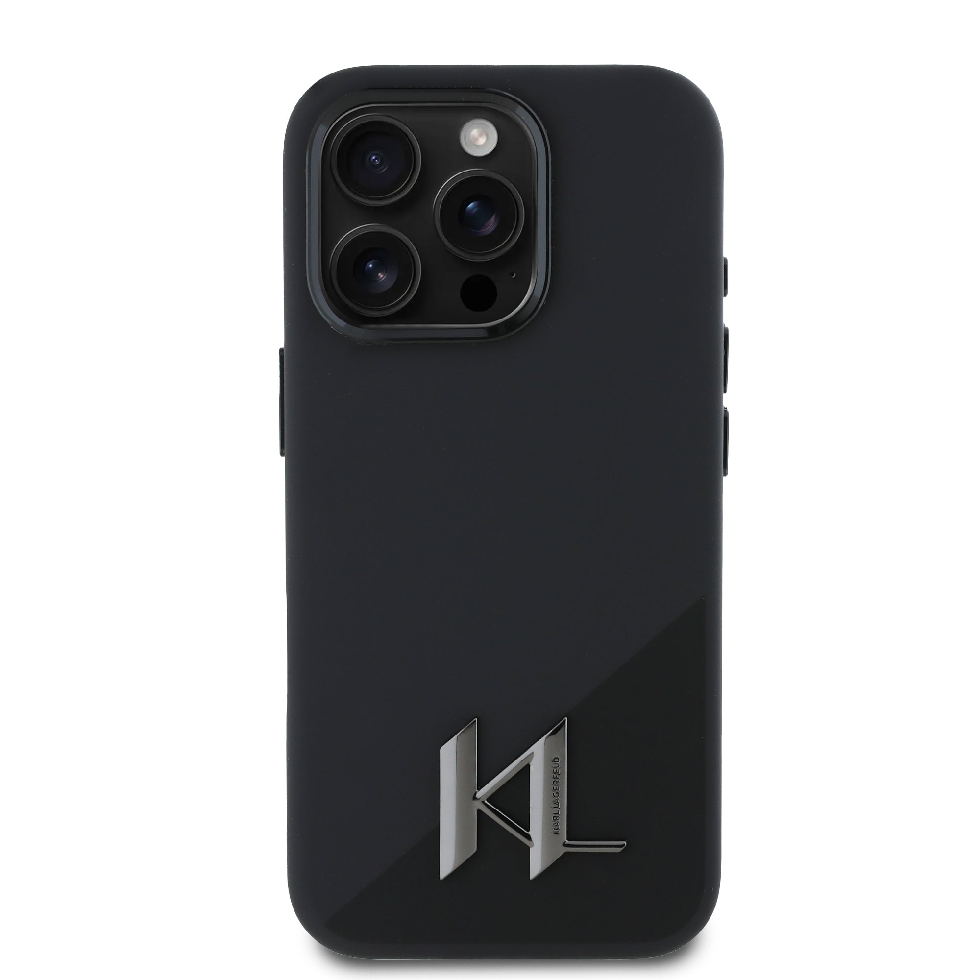 Karl Lagerfeld MagSafe Shadow Metal Initial Logo Silicone Case Θήκη προστασίας από σιλικόνη  – iPhone 16 Pro (Μαύρο – KLHMP16LSCMKMPCK)