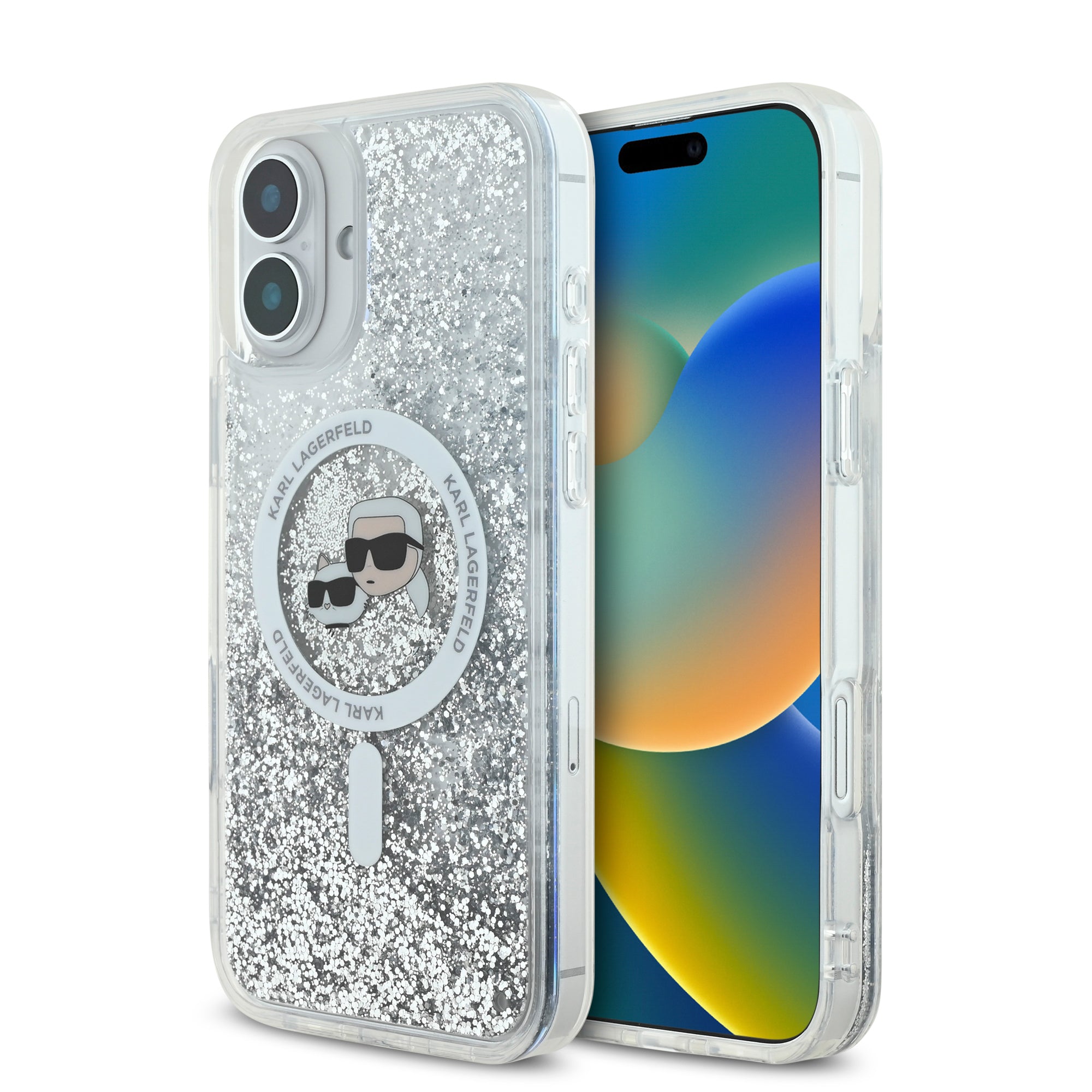 Karl Lagerfeld Magsafe Ringstand Liquid Glitter Hard Case Θήκη Προστασίας Από Σκληρό Πλαστικό – Iphone 16 (Glitter Διάφανη – Klhmp16Slgkcsgh) – Θήκη για κινητό από το PhoneBazaar.gr
