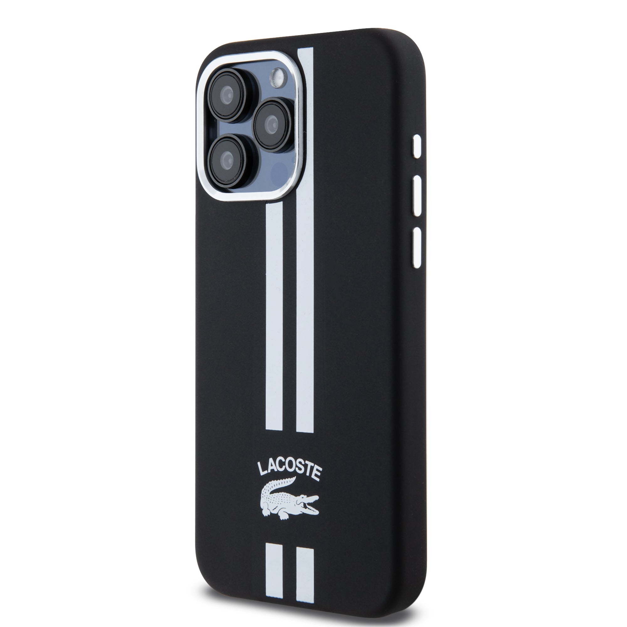 Lacoste Stripes Hard Case Θήκη προστασίας από Liquid σιλικόνη για iPhone 15 Pro Max (Λευκό)