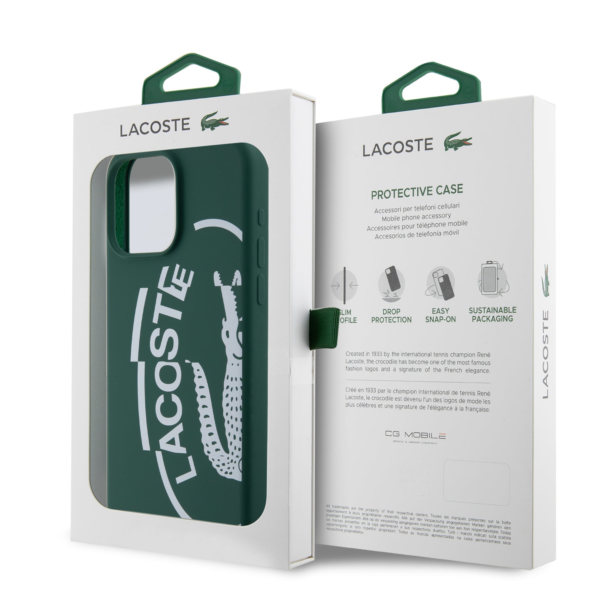 Lacoste Oval Logo Hard Case Θήκη προστασίας από Σιλικόνη για iPhone 15 Pro Max (Πράσινο/Λευκό)