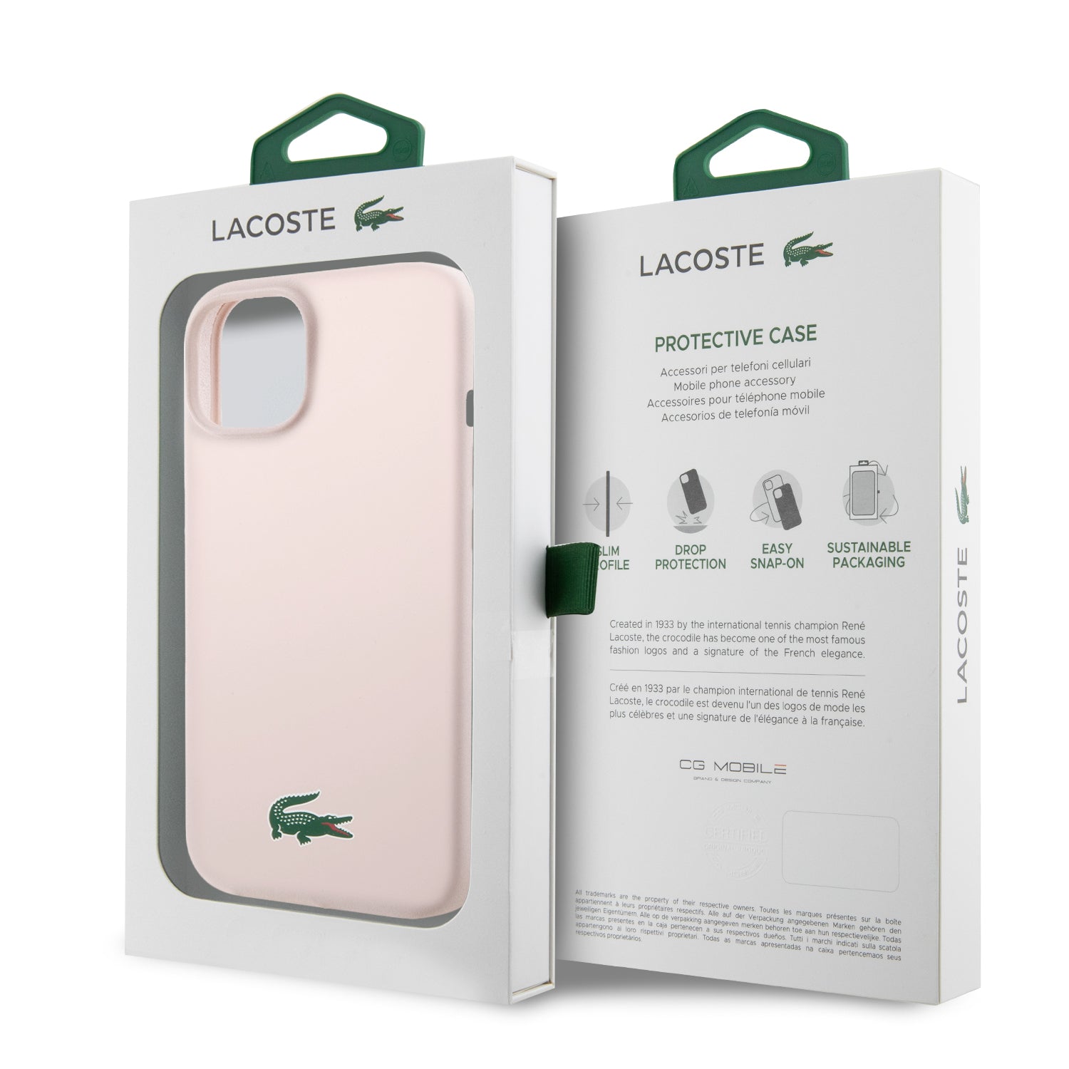 Lacoste Magsafe Croc Logo Hard Case Θήκη προστασίας από Σιλικόνη για iPhone 15 (Ροζ)