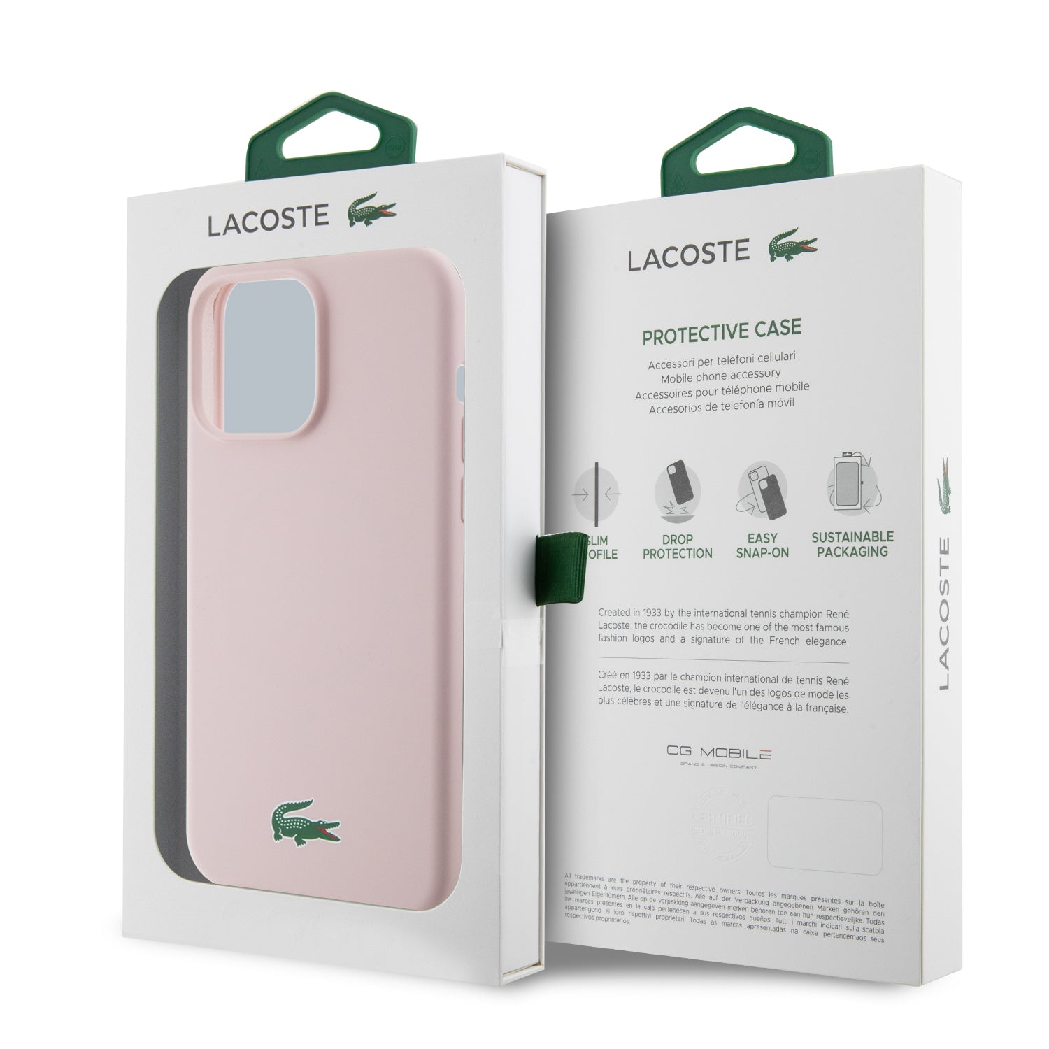 Lacoste Magsafe Croc Logo Hard Case Θήκη προστασίας από Σιλικόνη για iPhone 15 Pro Max (Ροζ)