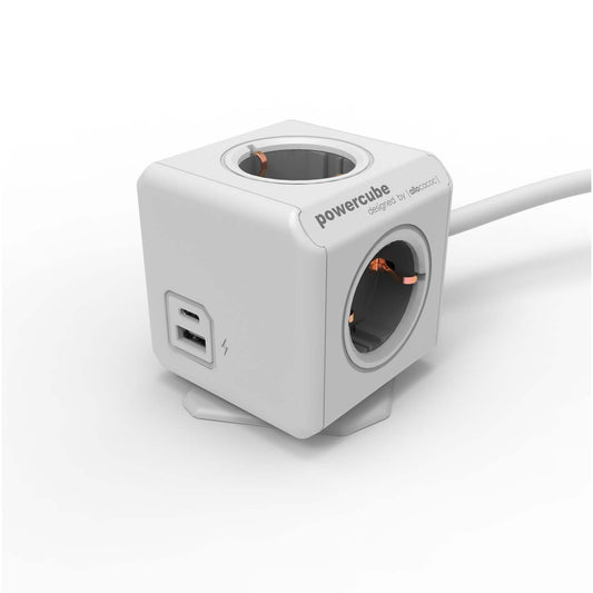 Allocacoc® Powercube |Extended Duo Usb A+C| Πολύπριζο 4 Θέσεων & 1Xusb/1Xusb-C Με Καλώδιο Επέκτασης 1,5 Μέτρo - Γκρι - 10436/Deeuac – Θήκη για κινητό από το PhoneBazaar.gr