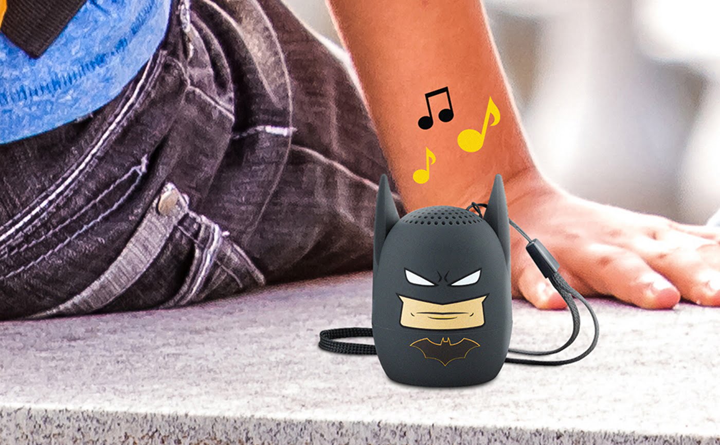 eKids Batman Φορητό ηχείο Bluetooth για παιδιά με λουράκι καρπού (Γκρι/Μαύρο)