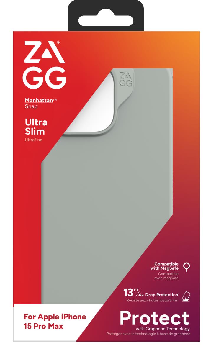 Zagg Manhattan Snap Case Θήκη προστασίας που αντέχει σε πτώσεις έως 4 μέτρα – iPhone 15 Pro Max (Sage)