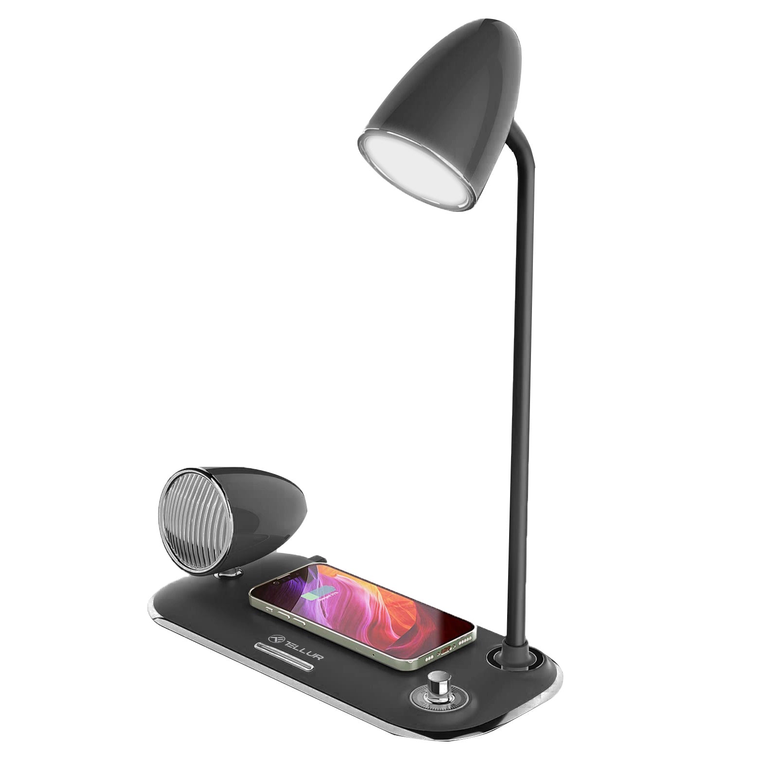 Tellur Nostalgia Wireless Desk Charger Ρετρο Φωτιστικό Γραφείου, Ηχείο Και Βάση Ασύρματης Φόρτισης 3 Σε 1 Με Υποστήριξη Τεχνολογίας Qi (Μαύρη) – Θήκη για κινητό από το PhoneBazaar.gr