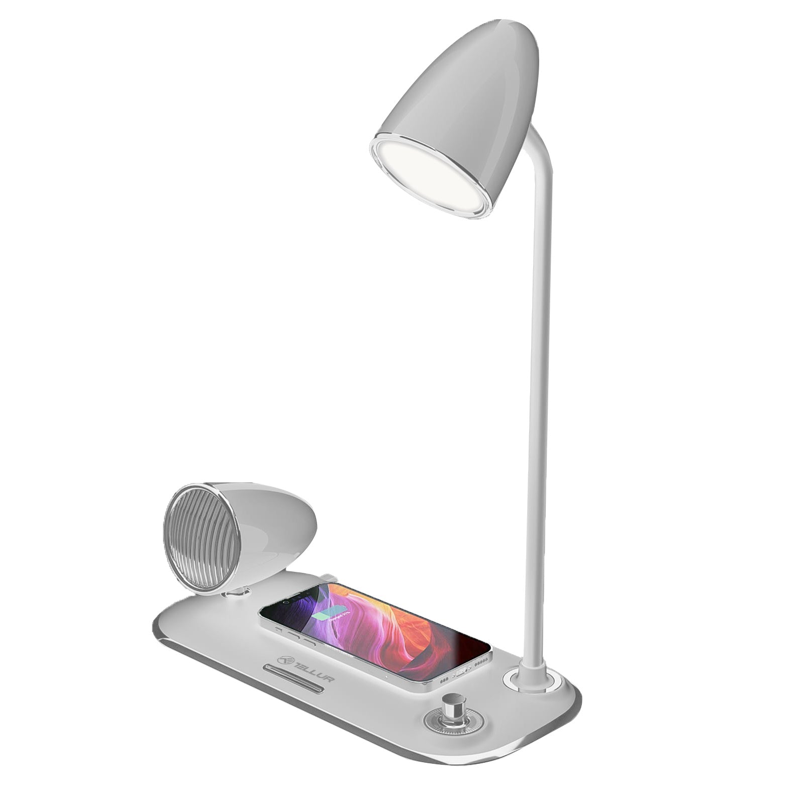 Tellur Nostalgia Wireless Desk Charger Ρετρο Φωτιστικό Γραφείου, Ηχείο Και Βάση Ασύρματης Φόρτισης 3 Σε 1 Με Υποστήριξη Τεχνολογίας Qi (Λευκή) – Θήκη για κινητό από το PhoneBazaar.gr
