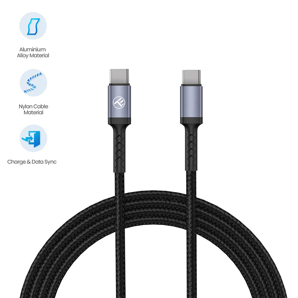 Tellur Καλάθι USB‑C σε USB‑C Καλώδιο, 60 W PD, 3 Α, 1 m – Μαύρο