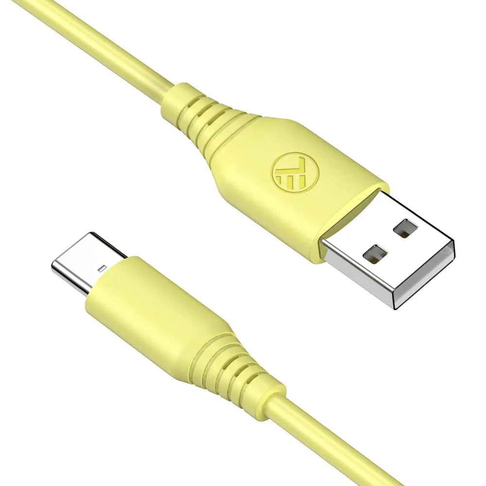 Tellur Σιλικονούχο Καλώδιο USB‑A σε USB‑C, 3 A, 1 m – Κίτρινο