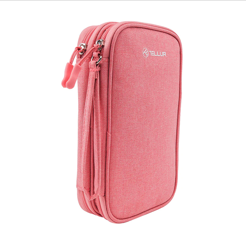 Tellur Universal Travel Cable Organizer- Τσάντα οργάνωσης Ταξιδιου σε ροζ χρώμα (TLL193021)