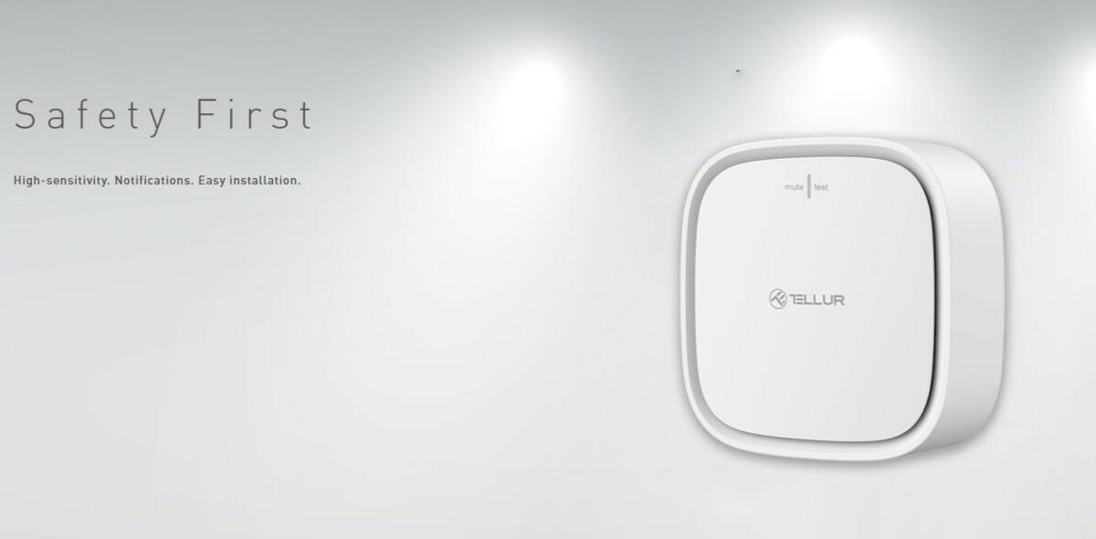 Tellur WiFi Smart Gas Sensor Ανιχνευτής διαρροής φυσικού αερίου WiFi σε λευκό (TLL331291)