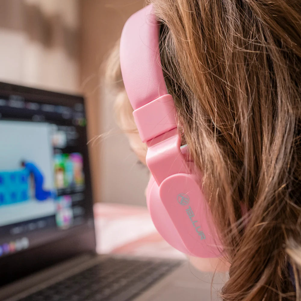 Tellur Buddy Over‑Ear Bluetooth Ακουστικά για Παιδιά, Bluetooth 5.3 – Ροζ