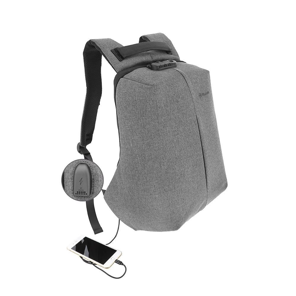 Tellur Anti-Theft V2 Αδιάβροχο Backpack με θήκη για laptop έως 15,6" – Grey (TLL611232)
