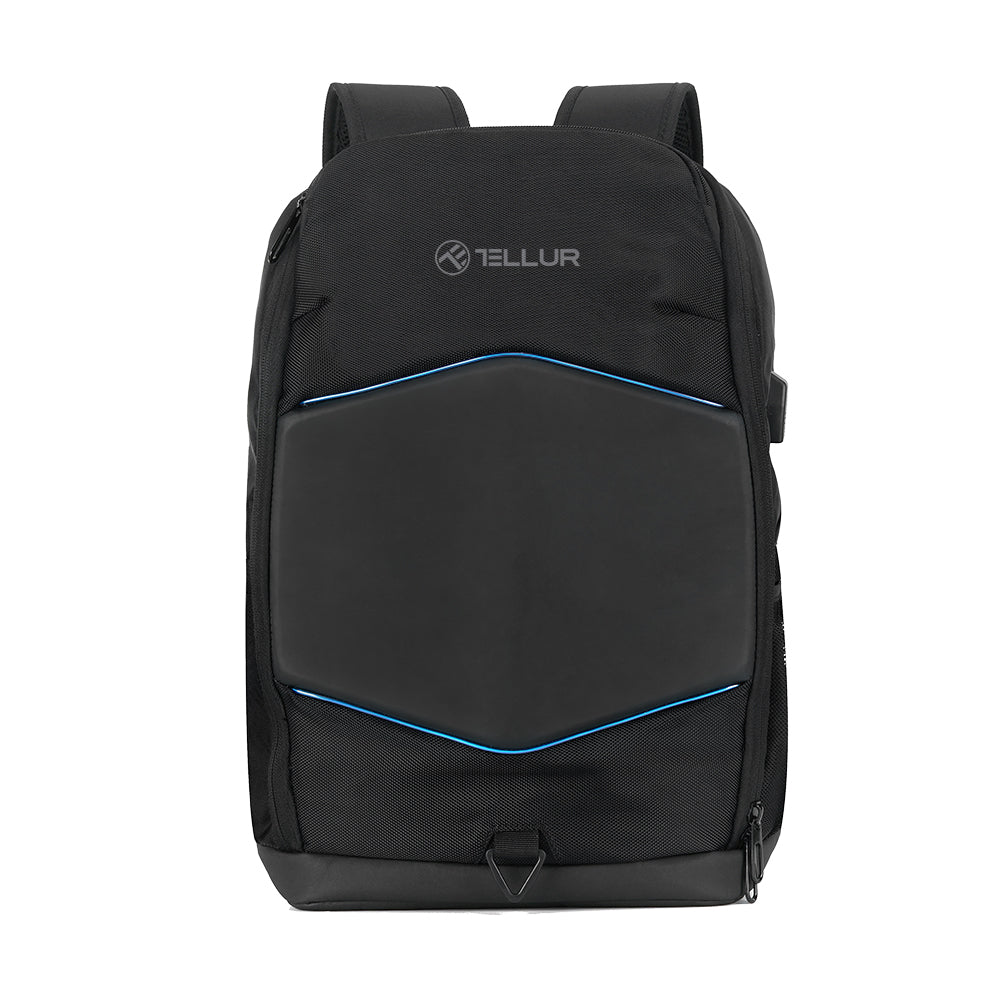 Tellur GlowPack Laptop Backpack Ευρύχωρο Backpack με LED λωρίδες φωτισμού και θήκη για laptop έως 15,6" – Black (TLL611282)