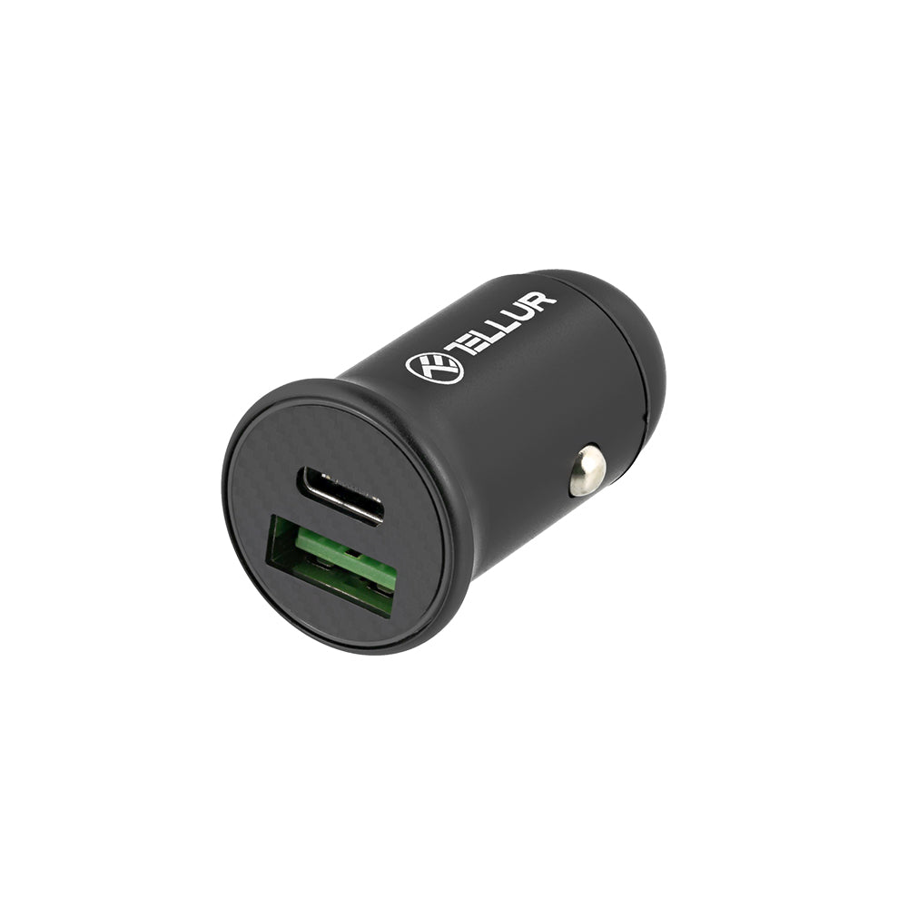 Tellur Fcc7 Αλουμινένιος Φορτιστής Αυτοκινήτου Δύο Θυρών 60W Pd (Pd60W + Qc 30W), Σε Μαύρο Χρώμα – Θήκη για κινητό από το PhoneBazaar.gr