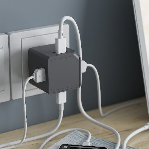 Allocacoc - USBcube Original - USB A+C - 65W - Γκρι  DH1253GY/EUPD65