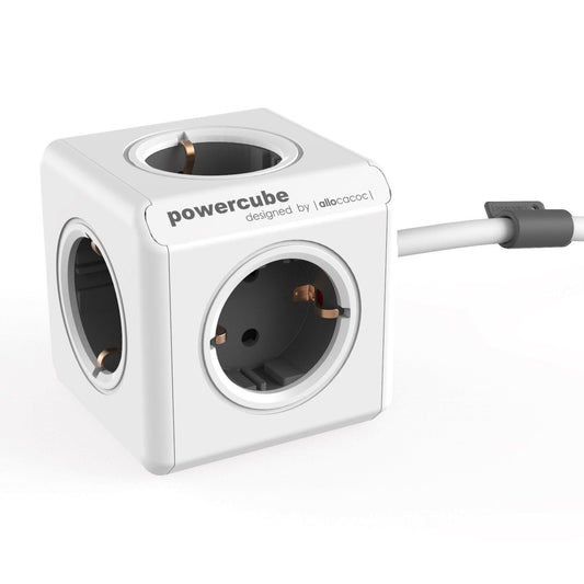 Allocacoc® Powercube | Extended| Πολύπριζο 5 Θέσεων – Γκρι – 1306Gy/Deexpc – Θήκη για κινητό από το PhoneBazaar.gr