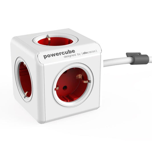 Allocacoc® Powercube | Extended| Πολύπριζο 5 Θέσεων – Κόκκινο – 1306Rd/Deexpc – Θήκη για κινητό από το PhoneBazaar.gr