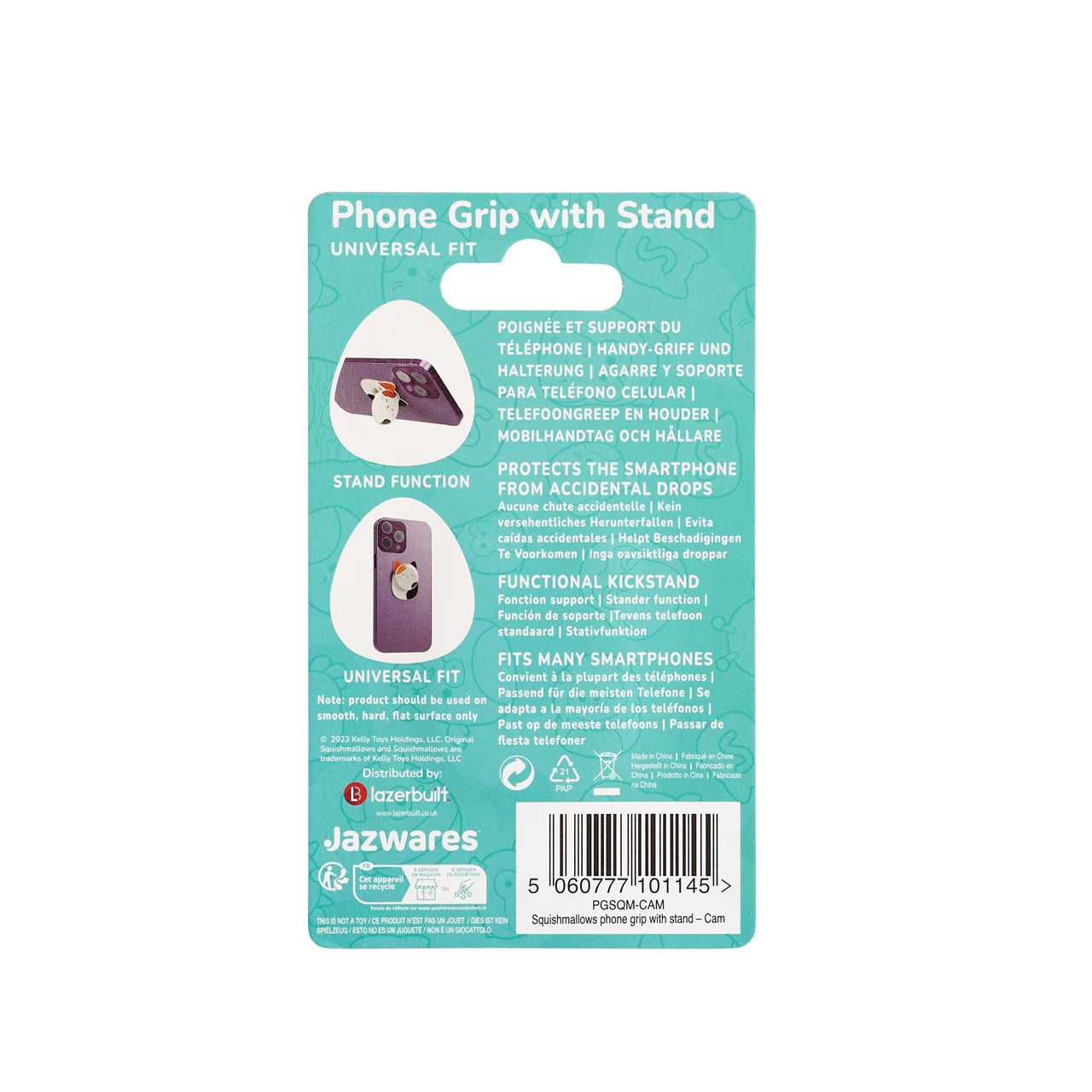 Lazerbuilt Squishmallows Cam the Cat – Universal Phone Grip & Βάση Στήριξης