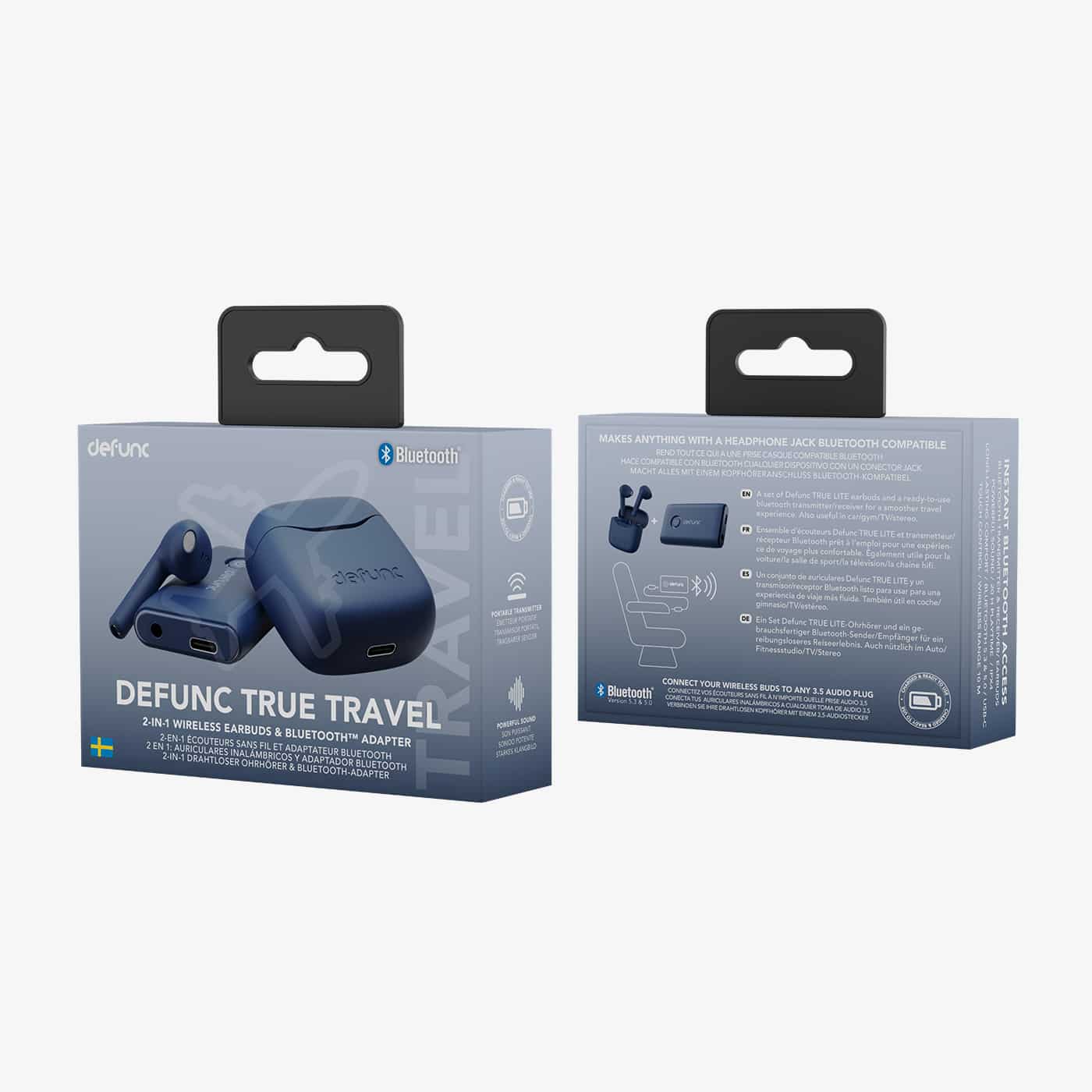 Defunc TRUE TRAVEL Kit Bluetooth 5.3 Ασύρματα True Wireless Ακουστικά με θήκη (Μπλέ)