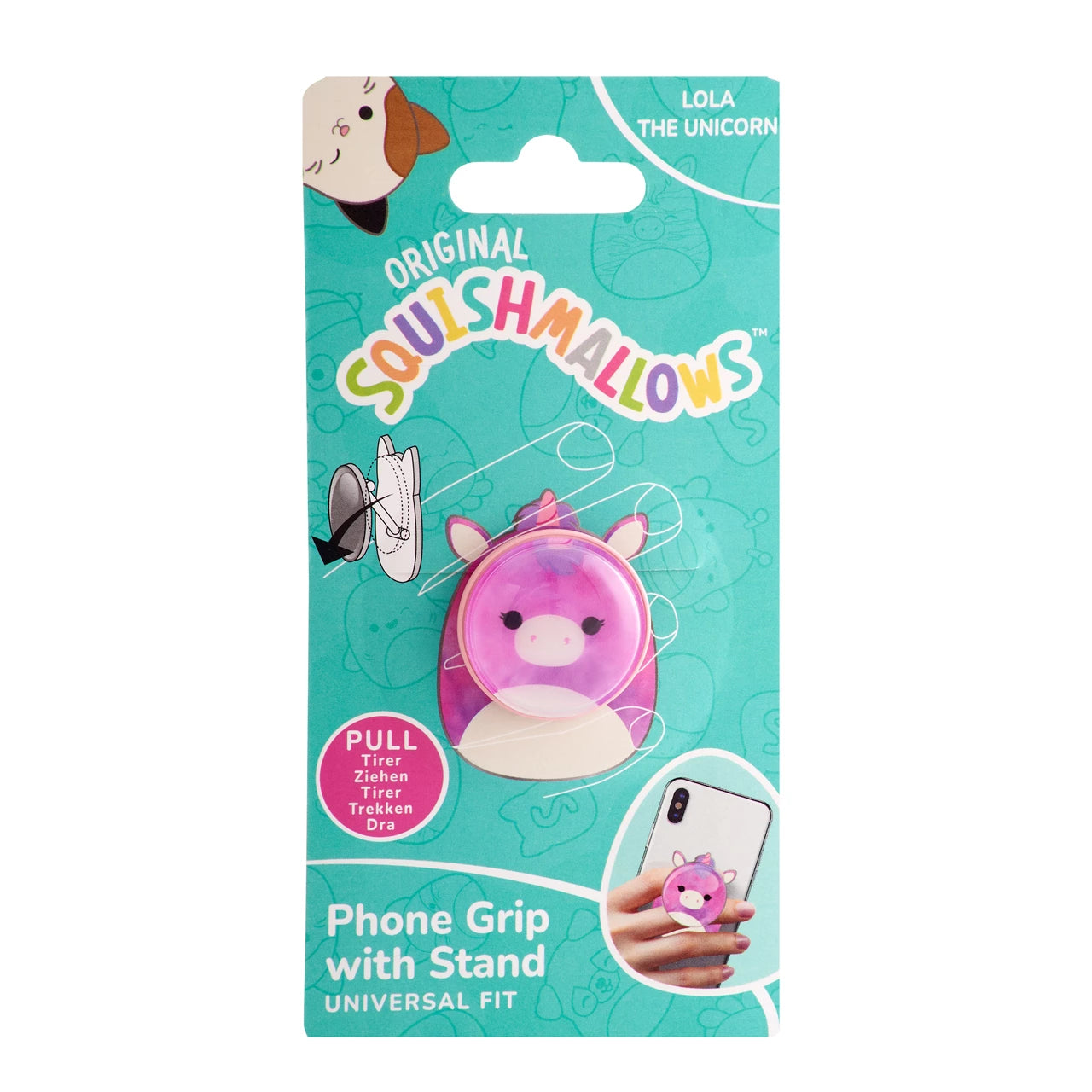 Lazerbuilt Squishmallows Lola the Unicorn – Universal Phone Grip & Βάση Στήριξης