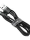 Καλώδιο Baseus Cafule Usb-A Σε Lightning 1M 2.4A – Μαύρο Και Γκρι – Θήκη για κινητό από το PhoneBazaar.gr