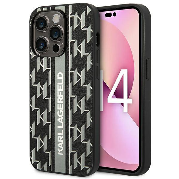 Karl Lagerfeld Monogram Stripe Back Cover Pu Leather Case Θήκη Προστασίας Από Δερματίνη – Iphone 14 (Γκρι - Klhcp14Spgklskg) – Θήκη για κινητό από το PhoneBazaar.gr