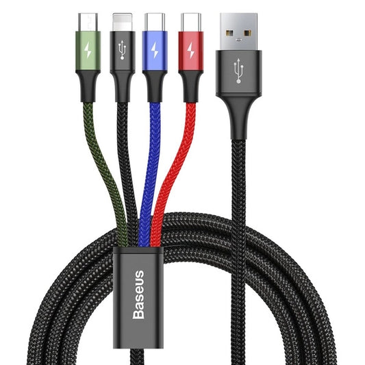 Καλώδιο Baseus Usb 4In1 1.2M Με Υποδοχές Lightning / 2X Usb-C / Micro Usb – 3.5A – Θήκη για κινητό από το PhoneBazaar.gr