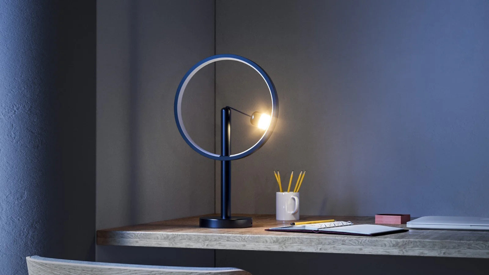 DesignNest Enso Floating Lamp Σφαιρική διακοσμητική λάμπα διαμέτρου 30 εκατοστών με ροοστάτη αφής (Μαύρο)