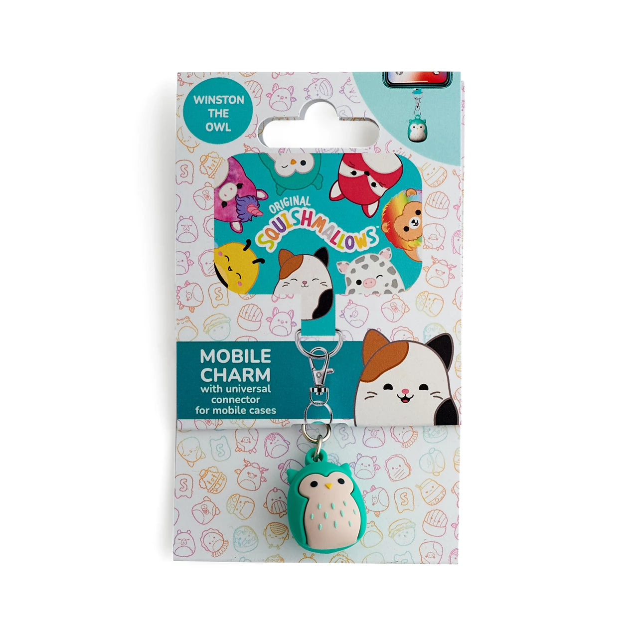 Lazerbuilt Squishmallows Winston the Owl Mobile Charm – Universal Μπρελόκ Κινητού με Pad Σύνδεσης
