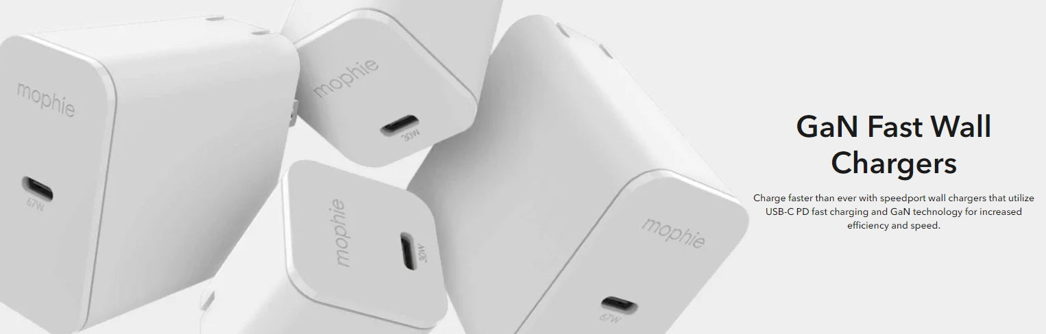 Mophie Speedport 45W 2xUSB-C GaN Fast Wall Charger Οικιακός φορτιστής ταχείας φόρτισης ισχύος 45W (λευκός) (409909299)