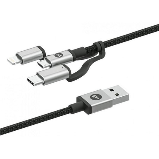 Mophie 3 Σε 1 Charging Cable (Microusb / Usb-C / Lightning) Αλουμινένιο Καλώδιο Δεδομένων (1 Μέτρο – Μαύρο) – Θήκη για κινητό από το PhoneBazaar.gr